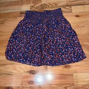 Mossimo Supply Co. Navy Floral A-Line Skirt
